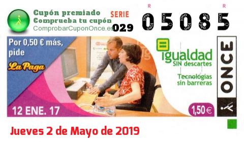 Cupón premiado en este sorteo