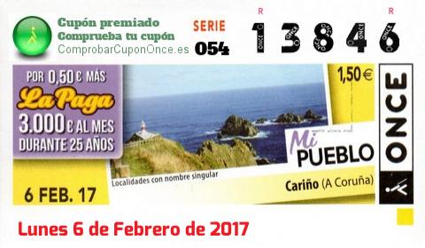 Cupón premiado en este sorteo