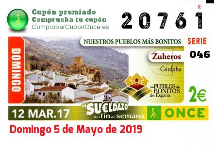 Sueldazo ONCE premiado el Domingo 12/3/2017