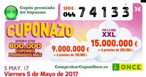 Cupón premiado en este sorteo