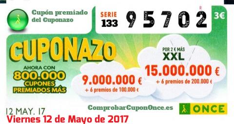 Cupón premiado en este sorteo