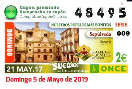 Sueldazo ONCE premiado el Domingo 21/5/2017