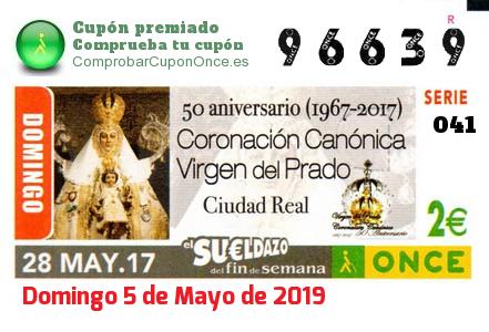 Sueldazo ONCE premiado el Domingo 28/5/2017