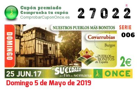 Sueldazo ONCE premiado el Domingo 25/6/2017