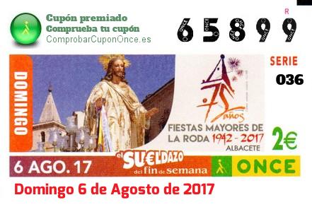 Sueldazo ONCE premiado el Domingo 6/8/2017