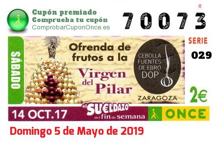 Sueldazo ONCE premiado el Sabado 14/10/2017