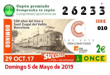 Sueldazo ONCE premiado el Domingo 29/10/2017