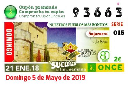 Sueldazo ONCE premiado el Domingo 21/1/2018