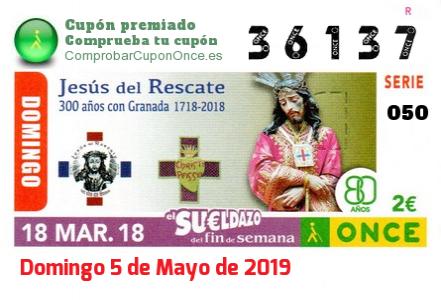 Sueldazo ONCE premiado el Domingo 18/3/2018