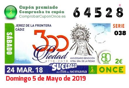 Sueldazo ONCE premiado el Sabado 24/3/2018