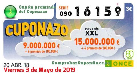 Cupón premiado en este sorteo