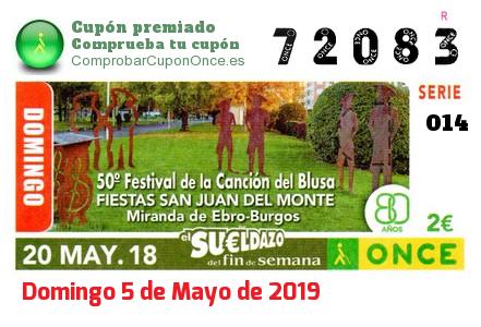 Sueldazo ONCE premiado el Domingo 20/5/2018