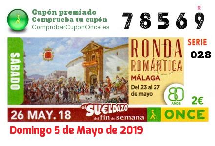 Sueldazo ONCE premiado el Sabado 26/5/2018