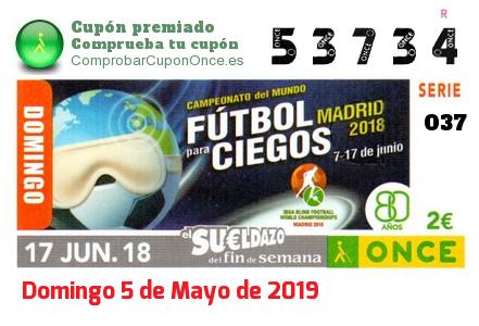 Cupón premiado en este sorteo