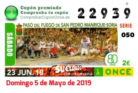 Sueldazo ONCE premiado el Sabado 23/6/2018