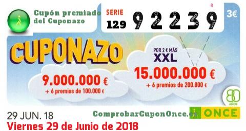 Cupón premiado en este sorteo