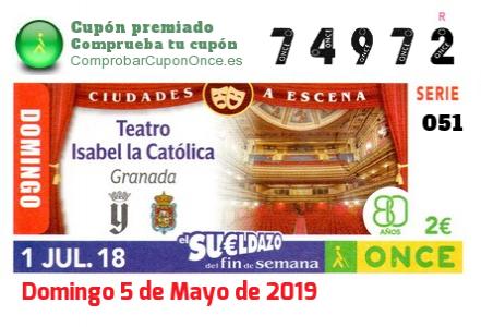 Sueldazo ONCE premiado el Domingo 1/7/2018