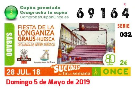 Sueldazo ONCE premiado el Sabado 28/7/2018