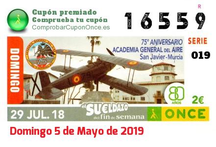 Sueldazo ONCE premiado el Domingo 29/7/2018