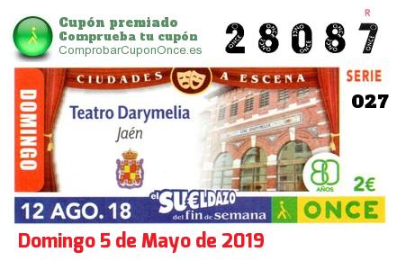 Cupón premiado en este sorteo