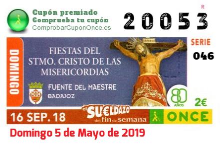 Sueldazo ONCE premiado el Domingo 16/9/2018