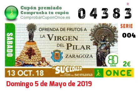 Sueldazo ONCE premiado el Sabado 13/10/2018