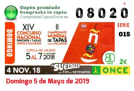 Cupón premiado en este sorteo