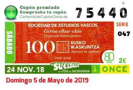 Sueldazo ONCE premiado el Sabado 24/11/2018