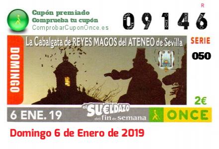 Sueldazo ONCE premiado el Domingo 6/1/2019