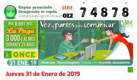 Cupón premiado en este sorteo