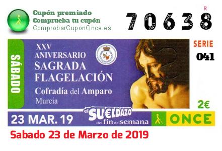 Sueldazo ONCE premiado el Sabado 23/3/2019