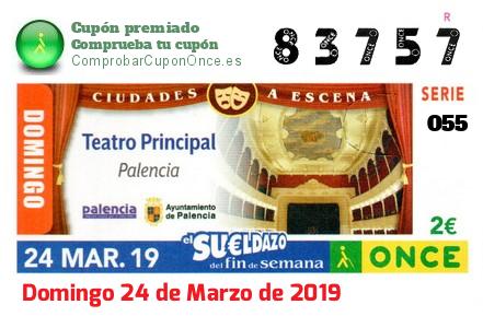 Sueldazo ONCE premiado el Domingo 24/3/2019