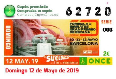 Sueldazo ONCE premiado el Domingo 12/5/2019