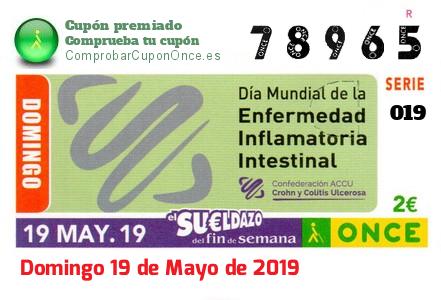 Sueldazo ONCE premiado el Domingo 19/5/2019