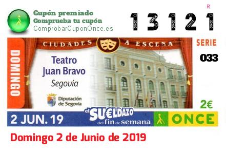 Sueldazo ONCE premiado el Domingo 2/6/2019