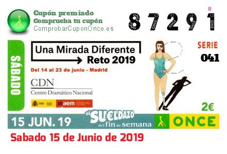 Sueldazo ONCE premiado el Sabado 15/6/2019