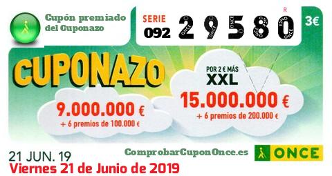 Cupón premiado en este sorteo