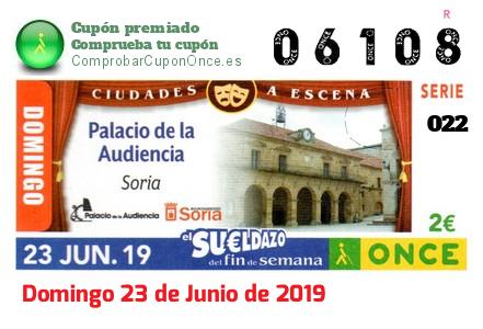 Sueldazo ONCE premiado el Domingo 23/6/2019