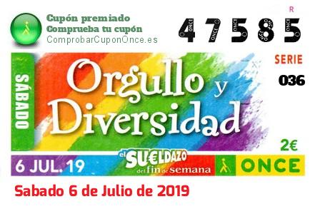 Sueldazo ONCE premiado el Sabado 6/7/2019