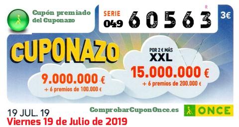 Cupón premiado en este sorteo