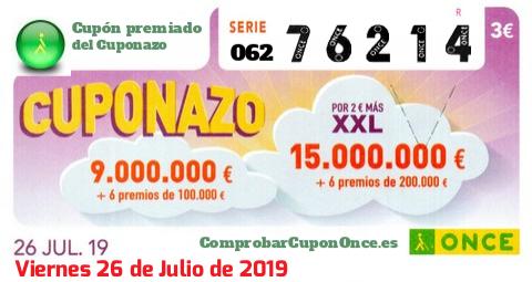 Cupón premiado en este sorteo