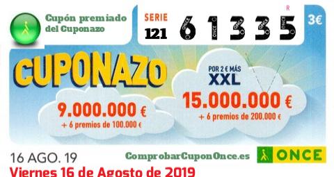 Cupón premiado en este sorteo