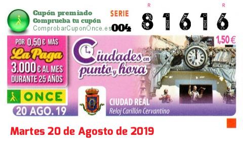 Cupón premiado en este sorteo