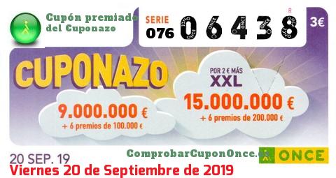 Cupón premiado en este sorteo