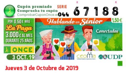 Cupón premiado en este sorteo