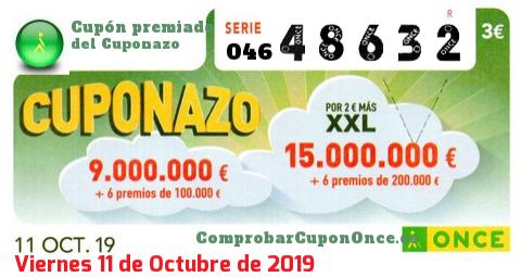 Cupón premiado en este sorteo