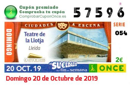 Sueldazo ONCE premiado el Domingo 20/10/2019