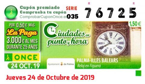 Cupón premiado en este sorteo