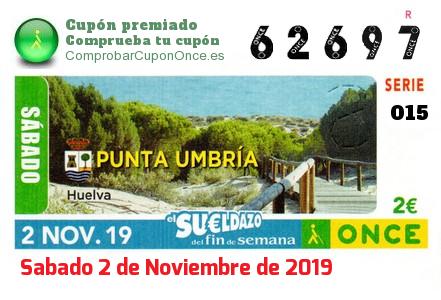 Sueldazo ONCE premiado el Sabado 2/11/2019