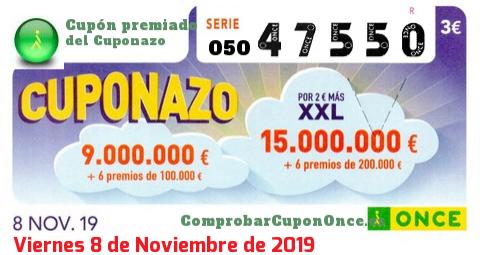 Cupón premiado en este sorteo